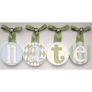  Nates Hand Painted Round Wall Letters