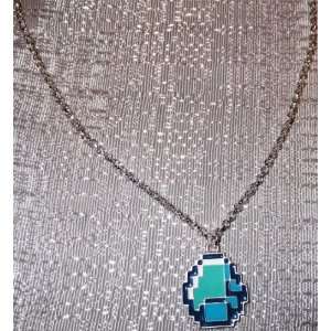  MINECRAFT Diamond Pendant NECKLACE w/ Silvertone Chain 