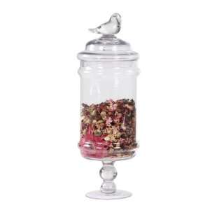  Footed Container with Lid and Bird Apothecary Jars