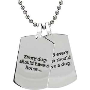  Heart U Back Mini Dog Tag Chain Necklace Jewelry