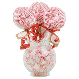 The Baby Bunch Glass Vase with 3 Lollipop Bodysuits and Peppermints 