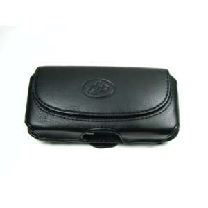 com Premium Soft Black Horizontal Leather Pouch Carry Case + Car Auto 