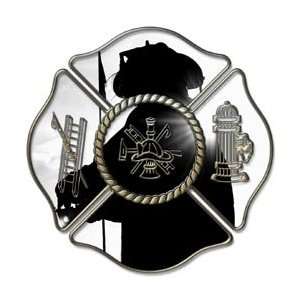  Firefighter Maltese Cross Silhouette Decal 4 Reflective 