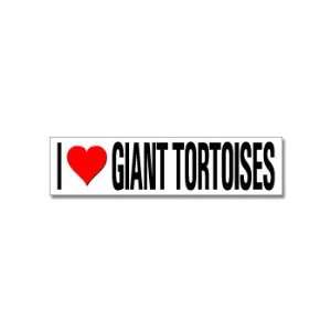  I Love Heart Giant Tortoises   Window Bumper Stickers 