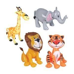  12 Inflatable Wild Jungle Zoo Animals Toys & Games