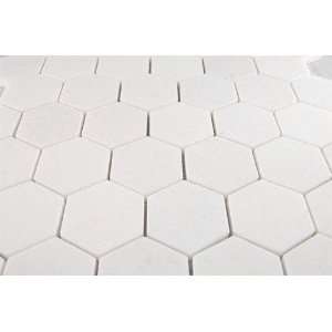  Thassos White Marble 2 Polished HEXAGON Marble Mosaic 