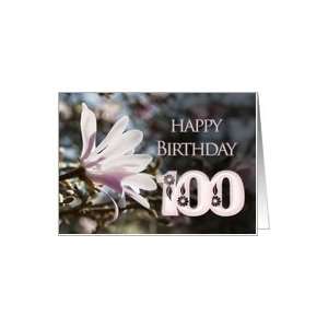  100th Birthday Card with magnolias Card Toys & Games