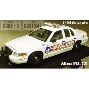  CODE 3 ALLEN TEXAS POLICE DECALS   1/24 & 1/43