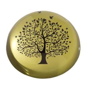  3.75 Glass Domed Tree and Dove Paperweight