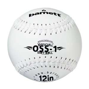OSS 1 practice softball ball, size 12, white 1 piece  