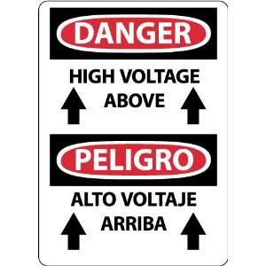  Danger, High Voltage Above (Graphic) Bilingual, 14X10 