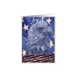  4th of July Invitation/ Eagle and Stars Card Health 