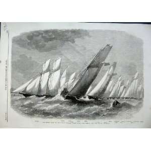  1863 Ocean Race Yacht Noman Shark Galatea Audax Gipsy 