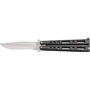  Bear & Son Cutlery 117S Butterfly Silver Knife with Black 