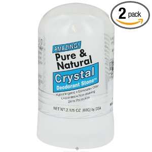  Pure and Natural Crystal Deodorant Stone Mini stick   2 Oz, 2 Pack
