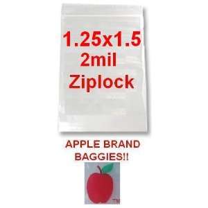 5000 Apple Brand 12515 1.25x1.5 2mil Clear Ziplock Bags 5,000 Baggies 