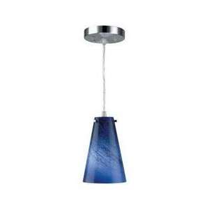  LS 1734 PENDANT LAMP, PS W/BLACK & BLUE GLASS SHADE, 40W 