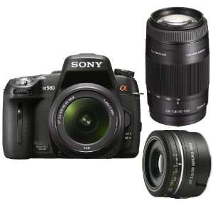   18 55mm F3.5 5.6 Lens with Sony SAL75300 Zoom Lens and SAL30M28 30mm