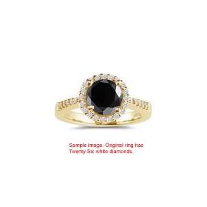  1.41 1.68 Cts Black & White Diamond Ring in 18K Yellow 