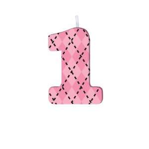  Pink First Birthday Molded Party Candles