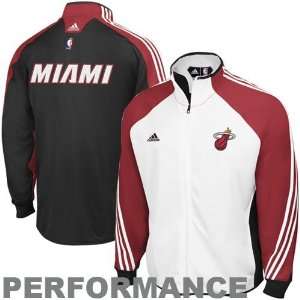 adidas Miami Heat White Black On Court Performance Warm Up Jacket 