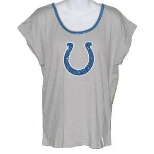   Indianapolis Colts Ash Ramp Up Rhinestone Tshirt