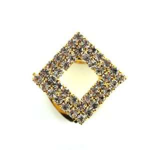  Sparkly Square Gem Clamp Pendant Jewelry