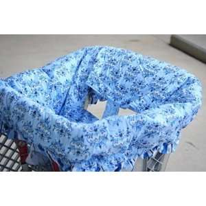  Blue Damask Shopping Cart Cover Baby