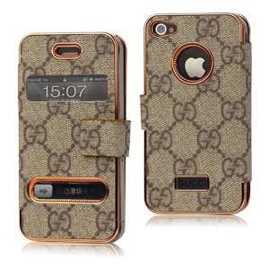  G Wallet Leather Flip Case for Iphone 4 4s   Grey Cell 