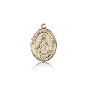  14kt Gold Infant of Prague Medal 3/4 x 1/2 Inches 8207KT 