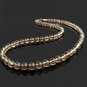  Natural Smokey Quartz Bead Necklace Crystal Jewelry 