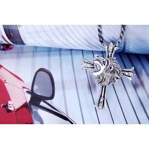  Lion Head Necklace Mens Gothic Fashion Jewelry Silver 