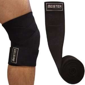   Knee Wraps w/ Velcro (Pair) Squats Support   Black
