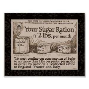  WW1 Sugar Ration Posters