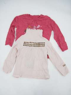 LOT 2 NWT IKKS Girls Pink Graphic Shirts Tops Size 3T  