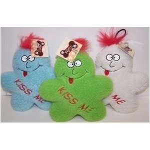  Plush Assorted Dog Toy saying Kiss Me in Assorted Colors 