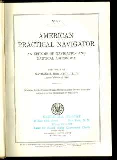 1939 AMERICAN PRACTICAL NAVIGATOR No 9 Bowditch US NAVY  