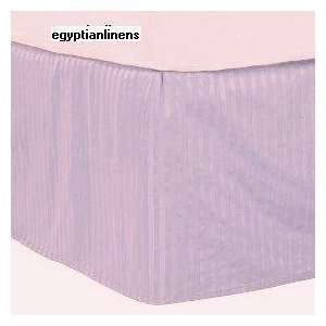 Wrinkle Free Stripe Lilac FULL Size Pleated Tailored Bed Skirt with 14 