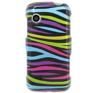 Crystal Hard BLACK Snap on With MULTICOLORED ZEBRA Desing Faceplate 