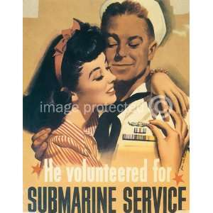   Volunteered For Submarine Service US WW2 Navy Poster
