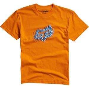  Fox Racing Youth Paperhead T Shirt   Small/Day Glo Orange 