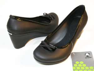 Crocs Women Lydia Wedge Heels Black 4 5 6 7 8 9 10 11  