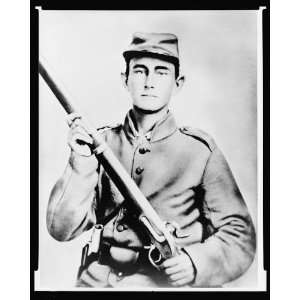   Pvt,Co. H. 38th Alabama Infantry,C.S.A.,holding rifle