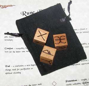 Wood Divination Rune Dice Psychic Wicca Pagan  