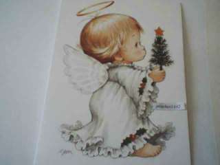 Ruth Morehead ANGELwirh Tree Christmas Greeting Card  