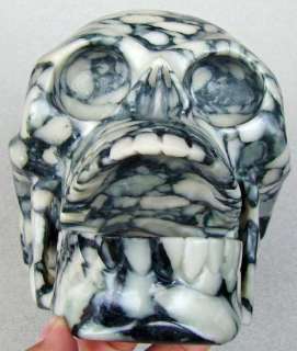 GIANT 8.5LB/7.5 Marble Skull/Skeleton Sculpture #0273  