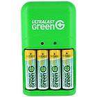 Ultralast Nickel Zinc Charger with 4 Ni Zn AA 1.6V Batteries