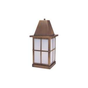   Light Outdoor Pier Lamp in Slate with Amber Mica glass