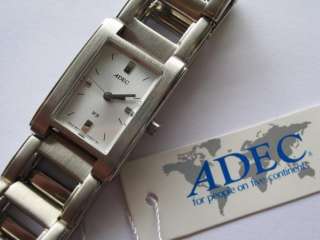 Adec N.O.S quartz ladies watch with brushed square dial   runs and 
