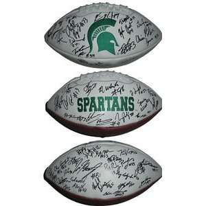  2011 Michigan State MSU Spartans Team Signed Logo Football 